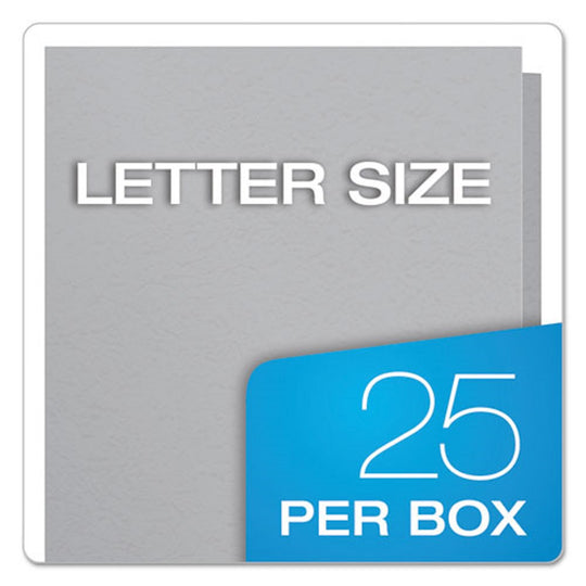 TWIN POCKET LETTER SIZE FOLDER, GRAY EMBOSSED LEATHER GRAIN PAPAER - 100 SHEET CAPACITY