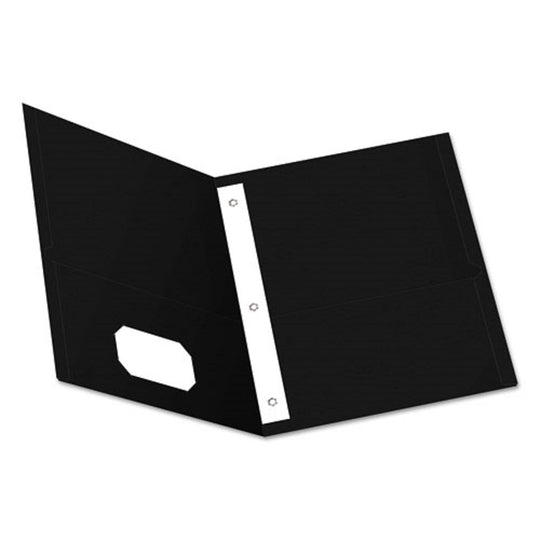 TWIN POCKET FOLDERS, 3 FASTENERS LETTER SIZE FOLDERS - BLACK 25/BOX