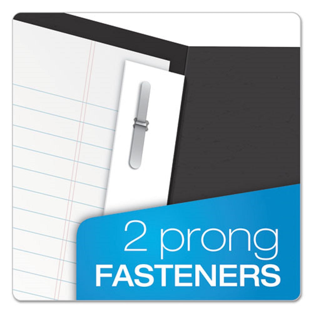 TWIN POCKET FOLDERS, 3 FASTENERS LETTER SIZE FOLDERS - BLACK 25/BOX