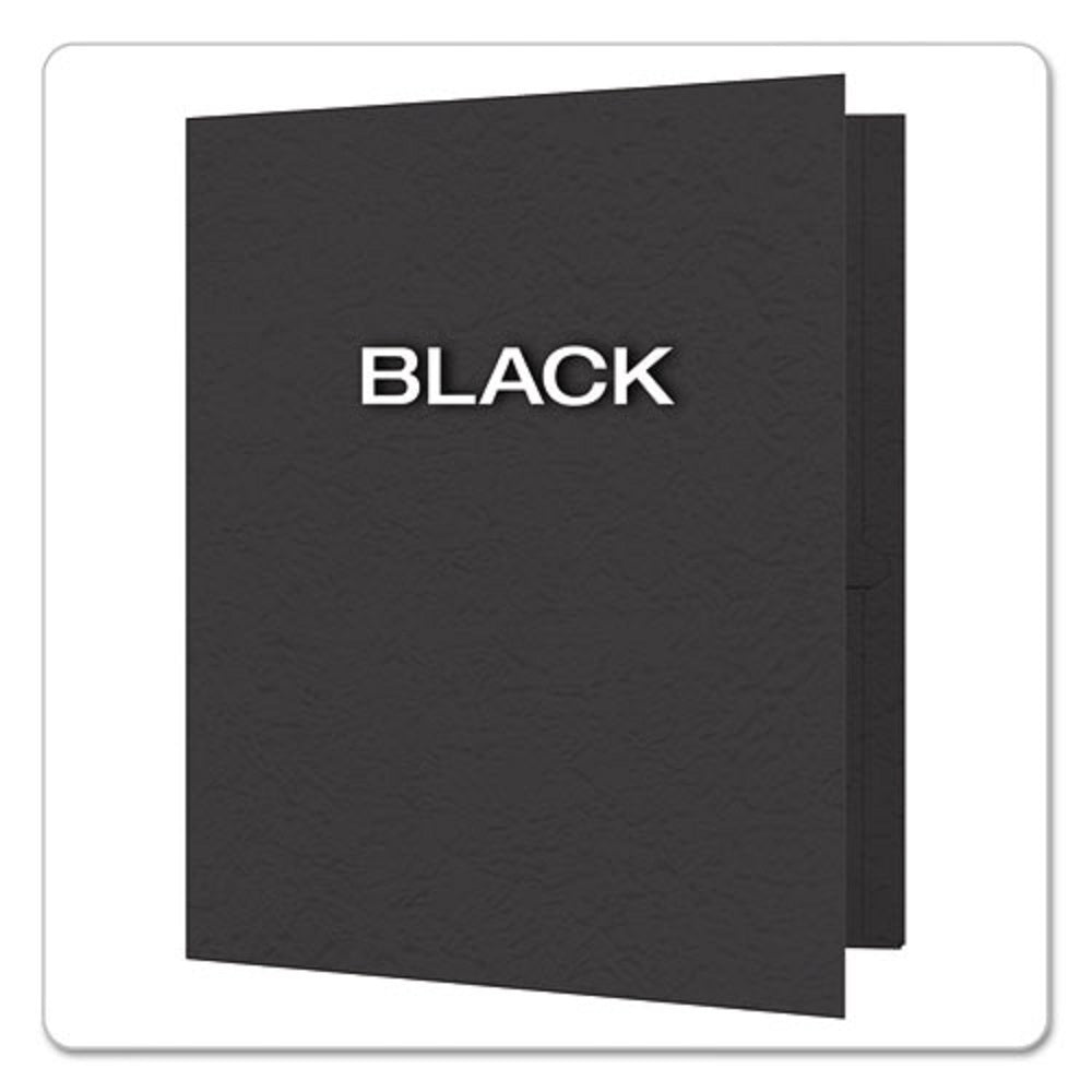 TWIN POCKET FOLDERS, 3 FASTENERS LETTER SIZE FOLDERS - BLACK 25/BOX