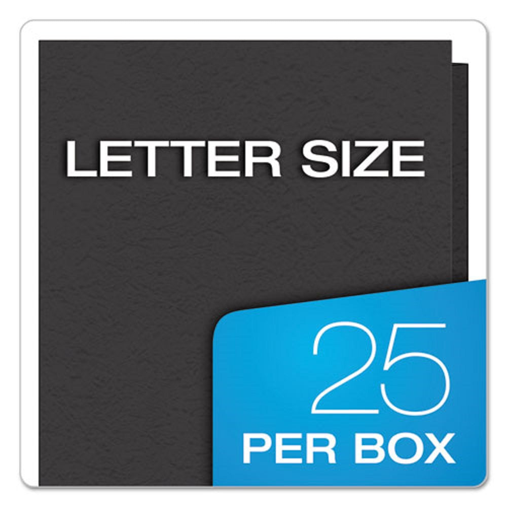 TWIN POCKET FOLDERS, 3 FASTENERS LETTER SIZE FOLDERS - BLACK 25/BOX