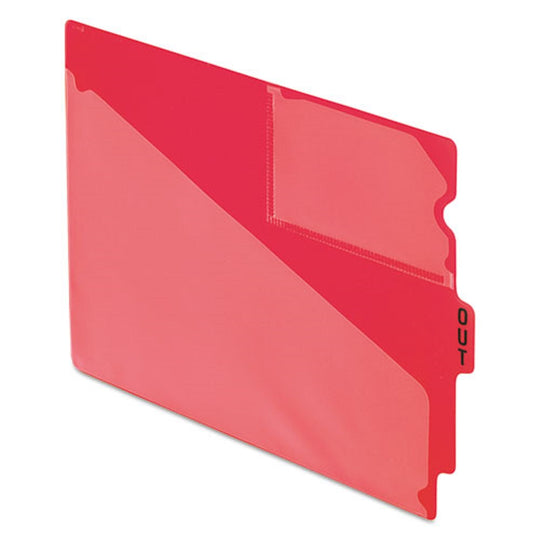 COLORED POLY OUT GUIDES W/CENTER TAB - RED 50/BOX