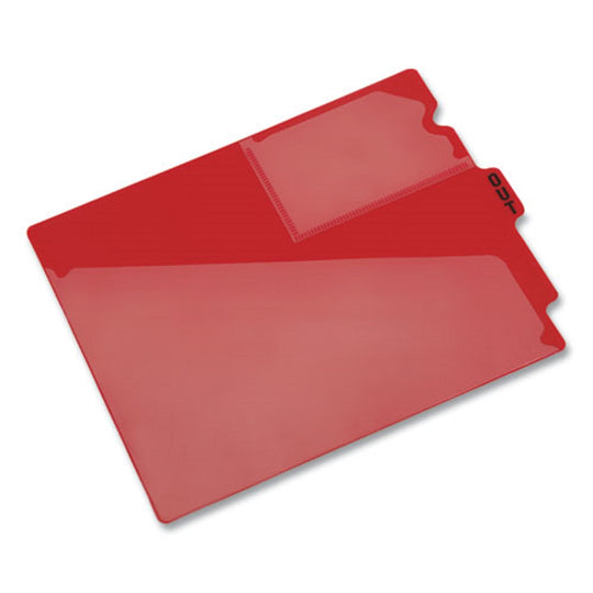 COLORED POLY OUT GUIDES W/CENTER TAB - RED 50/BOX