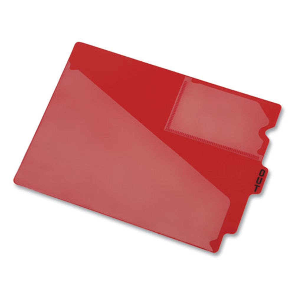 COLORED POLY OUT GUIDES W/CENTER TAB - RED 50/BOX