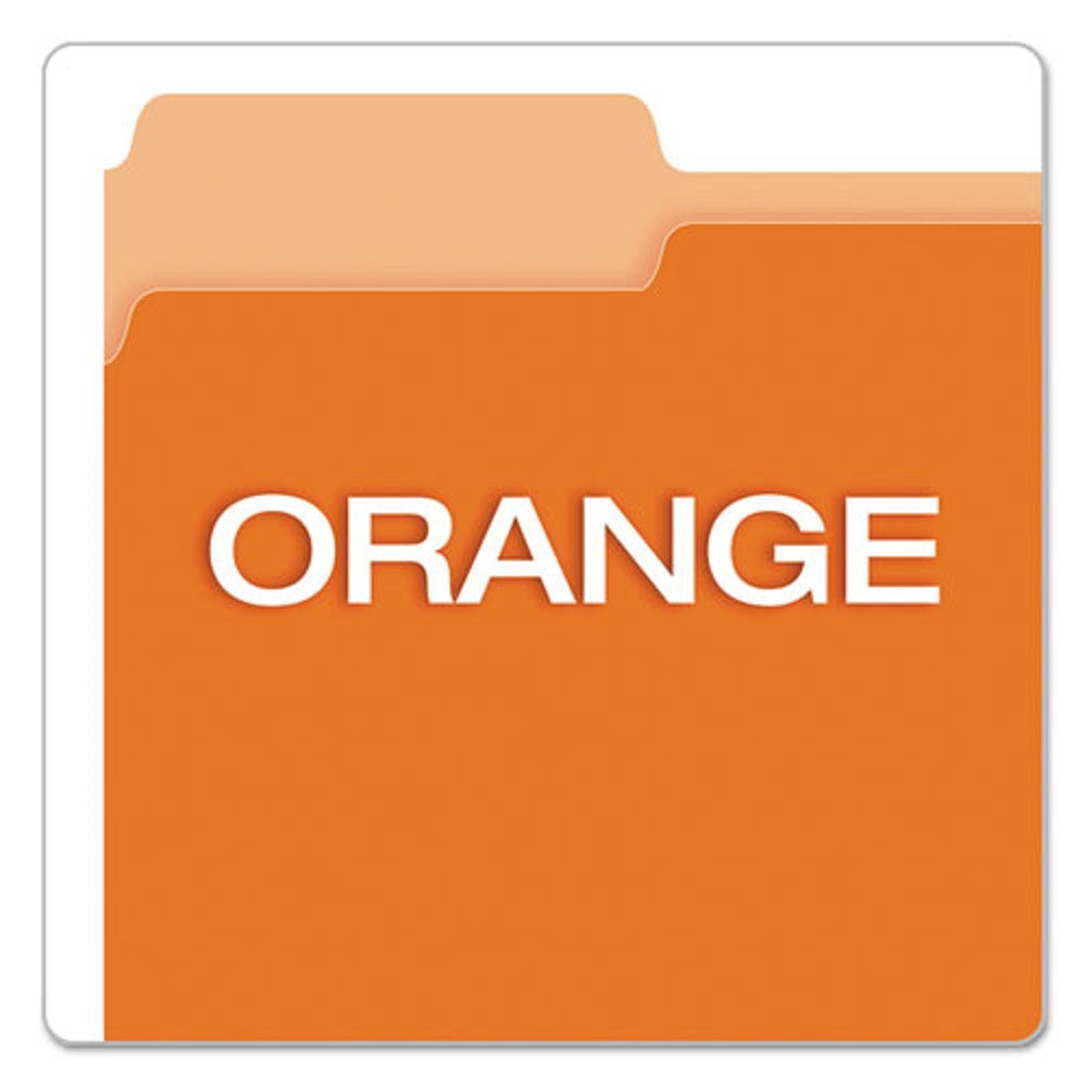 TOP TAB FILE FOLDER, RECYCLED, 1/3 CUT TAB, LETTER - ORANGE/LIGHT ORANGE