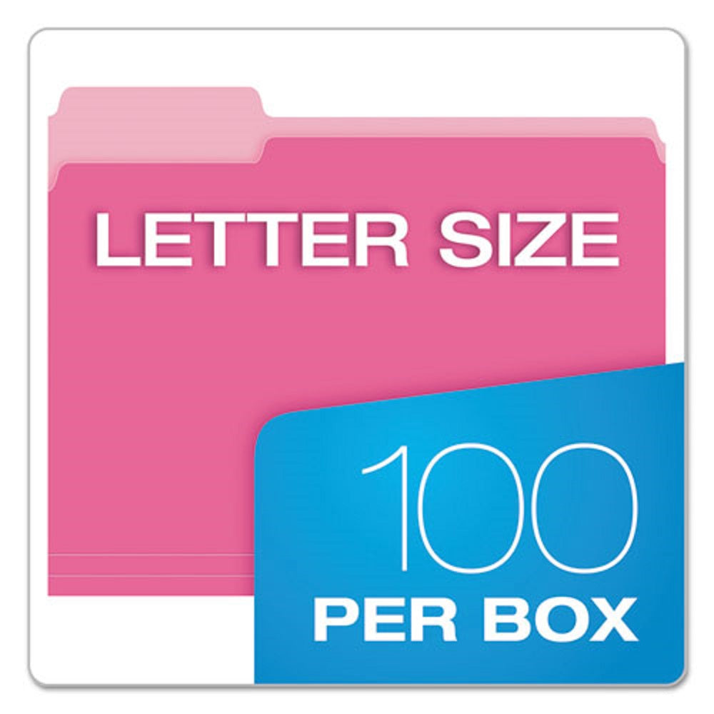 FILE FOLDERS, 1/3 CUT TABS, LETTER SIZE - PINK/LIGHT PINK