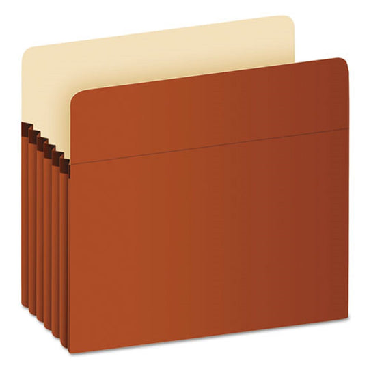 PENDAFLEX STANDARD EXPANDING FILE POCKETS, 5.25" EXPANSION, LETTER SIZE - RED FIBER