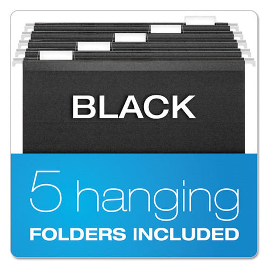 PENDAFLEX DESKTOP FILE W/HANGING FOLDERS, LETTER SIZE - BLACK