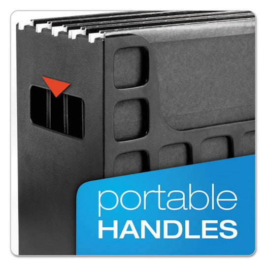 PENDAFLEX DESKTOP FILE W/HANGING FOLDERS, LETTER SIZE - BLACK