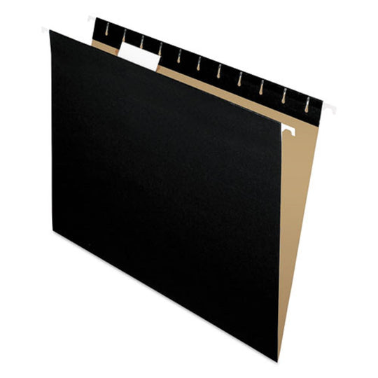 HANGING FOLDERS, 1/5 CUT TABS, LETTER SIZE - BLACK