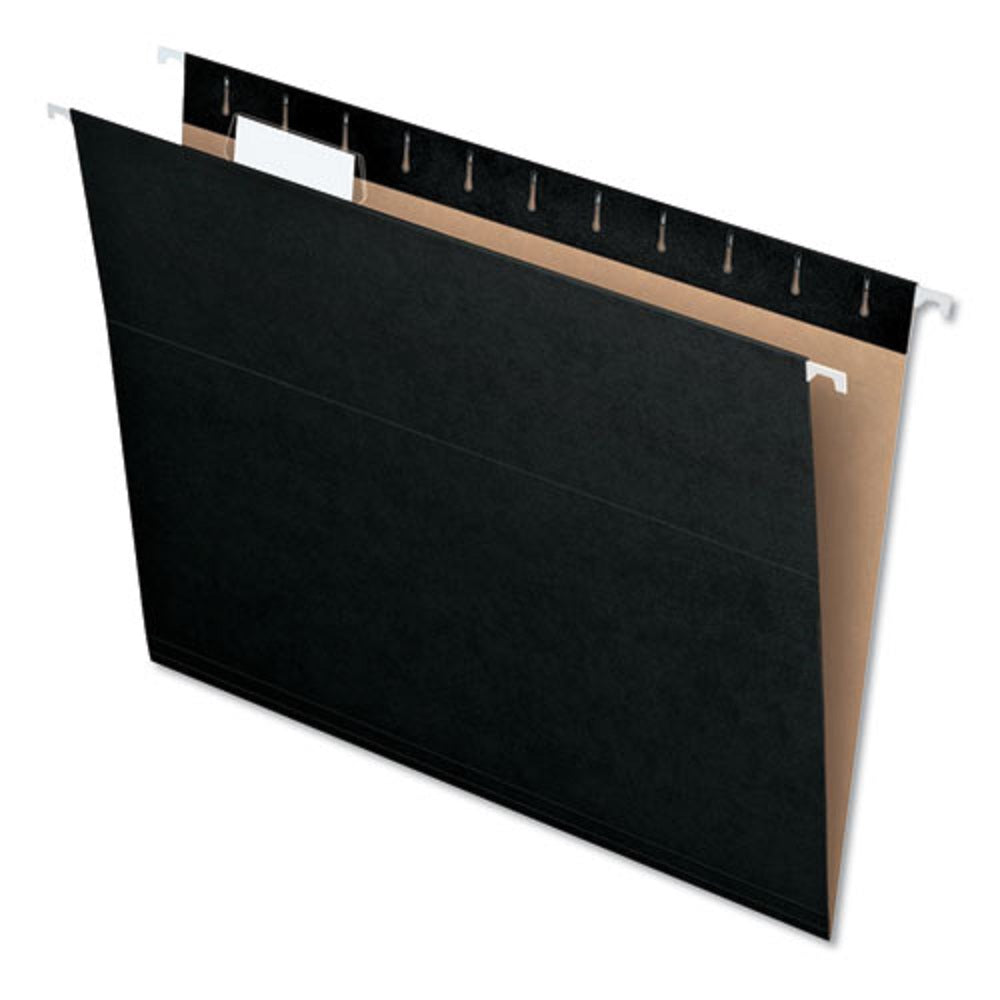 HANGING FOLDERS, 1/5 CUT TABS, LETTER SIZE - BLACK