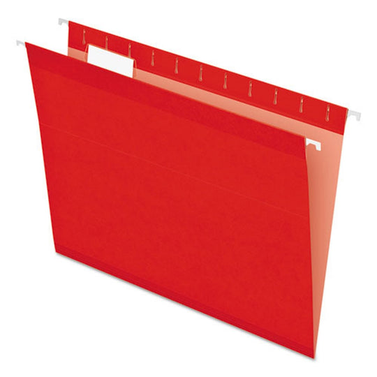 HANGING FOLDER 1/5 CUT TABS, LETTER SIZE - RED