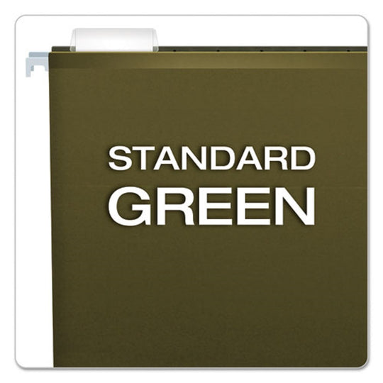 PENDAFLEX EXTRA CAPACITY REINFORCED HANGING FILE FOLDERS W/BOX BOTTOM, LETTER SIZE - GREEN