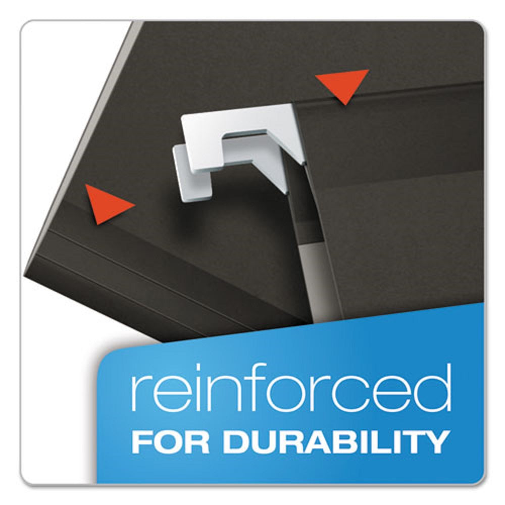 REINFORCED HANGING FOLDERS, 1/5 CUT TABS, LEGAL SIZE - BLACK