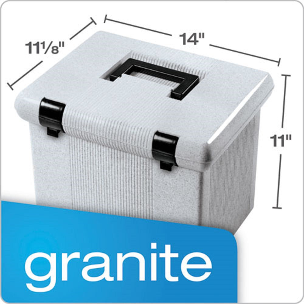 PENDAFLEX PORTABLE FILE BOXES, LETTER FILES - GRANITE