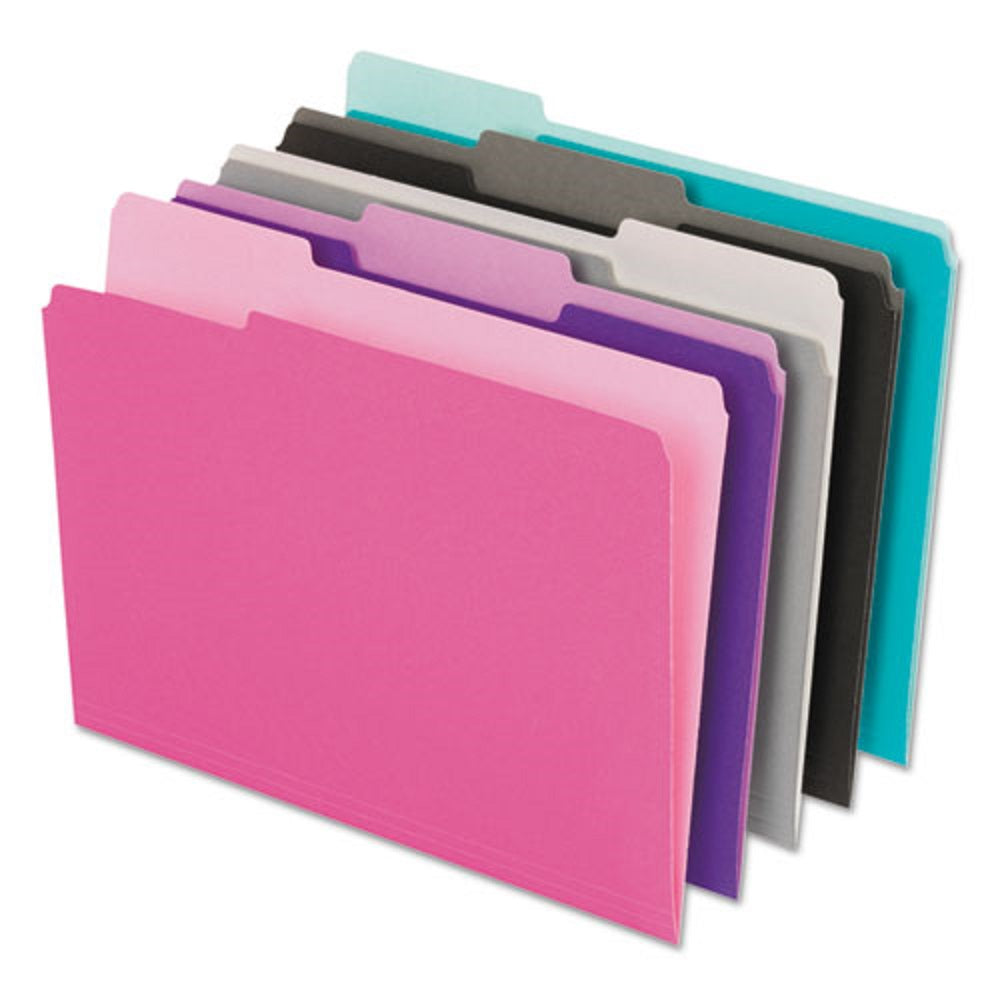 INTERIOR FILE FOLDERS, 1/3 CUT TABS, LETTER SIZE - ASSORTED COLORS