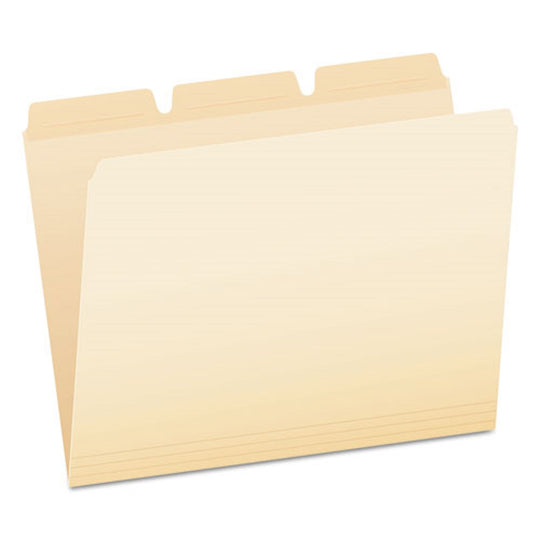 TOP TAB FILE FOLDERS, 1/3 CUT TABS, LETTER SIZE - MANILA