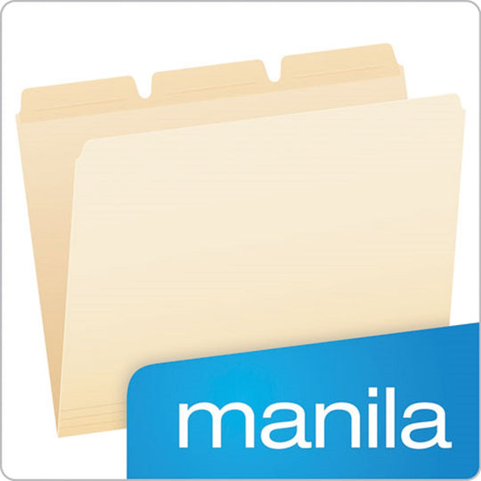 TOP TAB FILE FOLDERS, 1/3 CUT TABS, LETTER SIZE - MANILA