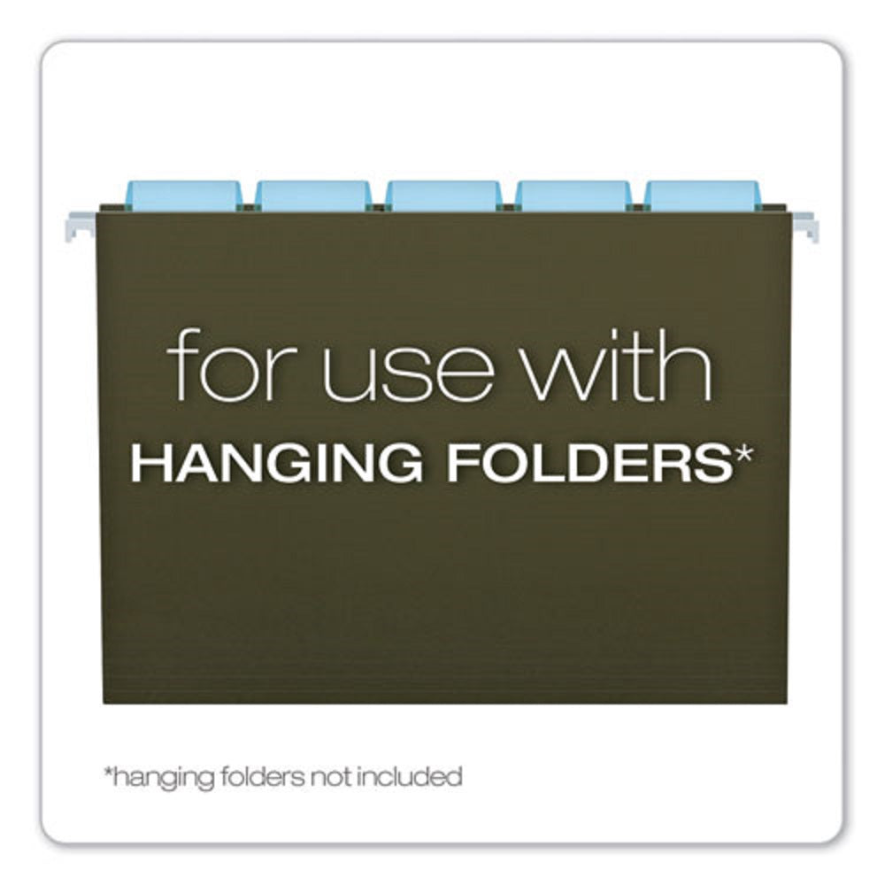 HANGING FOLDER PLASTIC TABS, 1/5 CUT - BLUE