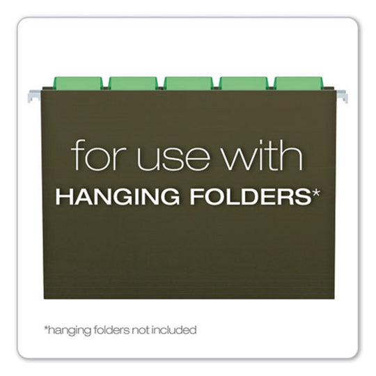 HANGING FOLDER PLASTIC TABS - GREEN