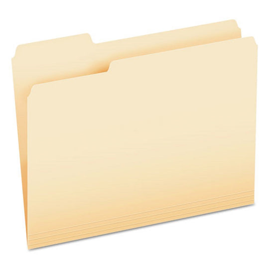 PENDAFLEX CUTLESS FILE FOLDERS, 1/3 CUT TAB, LETTER SIZE, ASSORTED - MANILA