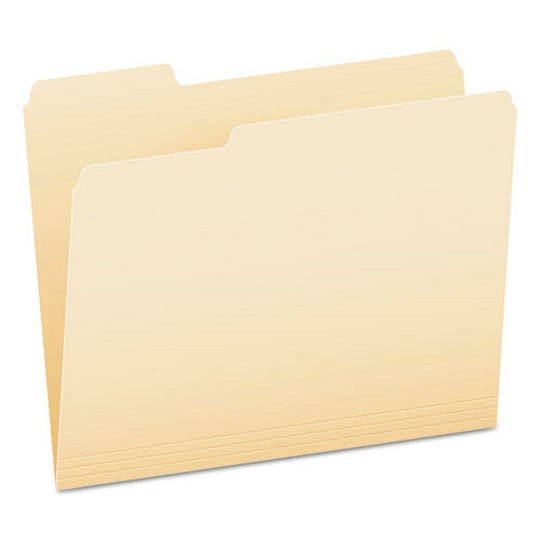 SMARTSHIELD TOP TAB FILE FOLDER, 1/3 CUT TABS - MANILA