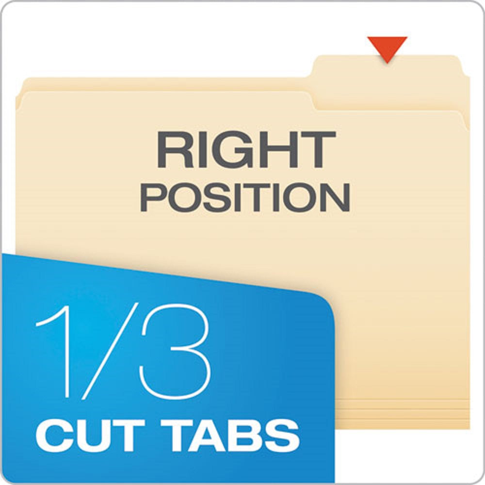 EXPANSION FILE FOLDERS, 1/3 CUT TABS, RIGHT POSITION, LETTER SIZE - MANILA