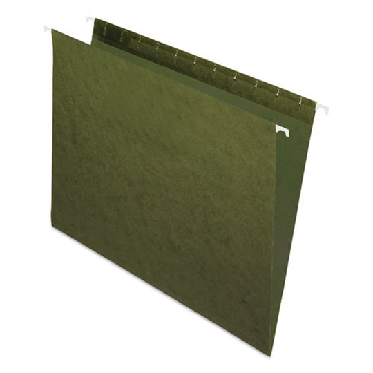 HANGING FOLDERS, STRAIGHT TABS, LETTER SIZE - GREEN