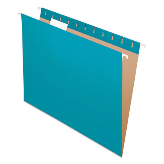 HANGING FOLDERS, 1/5 CUT TABS, LETTER SIZE - TEAL