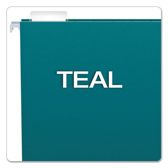 HANGING FOLDERS, 1/5 CUT TABS, LETTER SIZE - TEAL