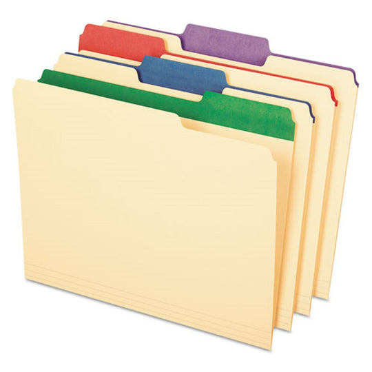 TOP TAB FILE FOLDER, 1/3 CUT TABS, LETTER SIZE - MANILA