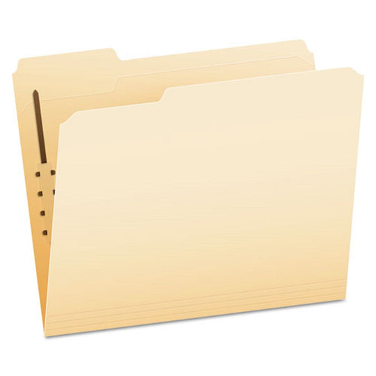 FASTENER FOLDERS, 1/3 CUT TABS, LETTER SIZE - MANILA