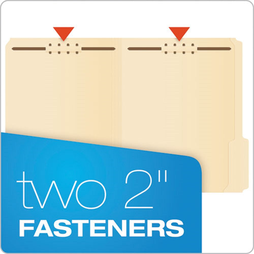 PENDAFLEX MANILA FASTENER FOLDERS, 1/3 CUT TABS, 2 FASTENERS, LETTER SIZE