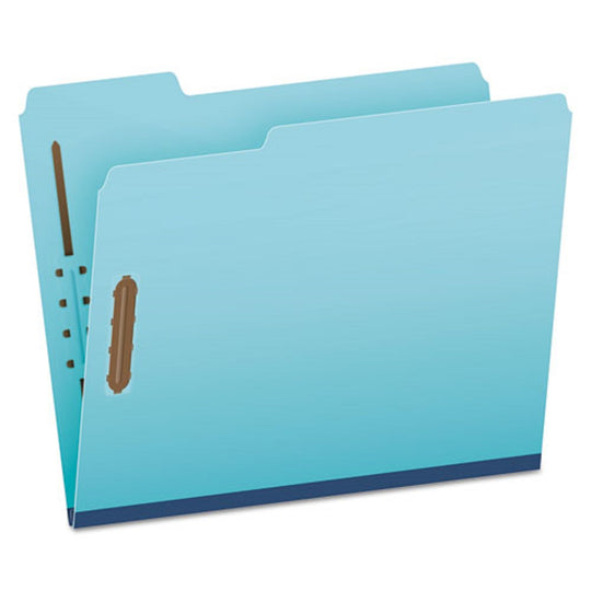 HEAVY DUTY FOLDERS W/EMBOSSED FASTENERS, LETTER SIZE - BLUE