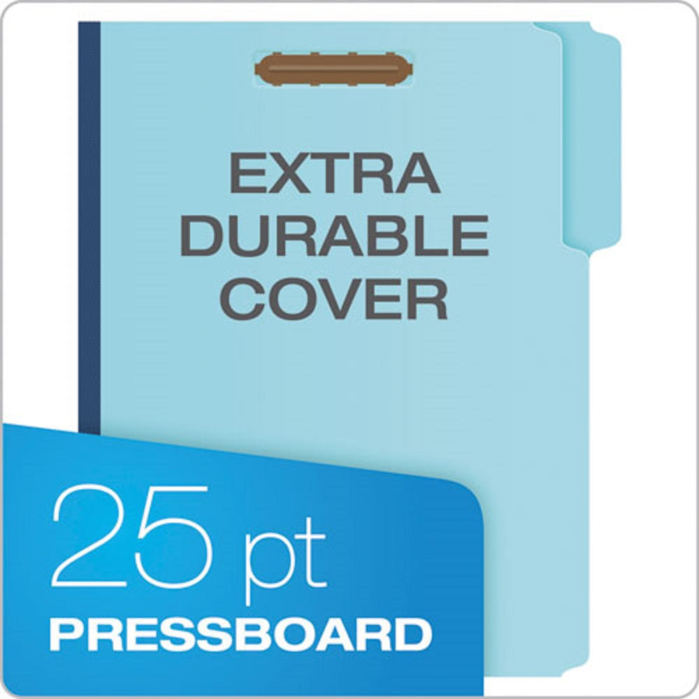 HEAVY DUTY FOLDERS W/EMBOSSED FASTENERS, LETTER SIZE - BLUE