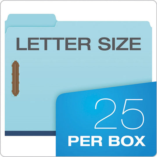 HEAVY DUTY FOLDERS W/EMBOSSED FASTENERS, LETTER SIZE - BLUE