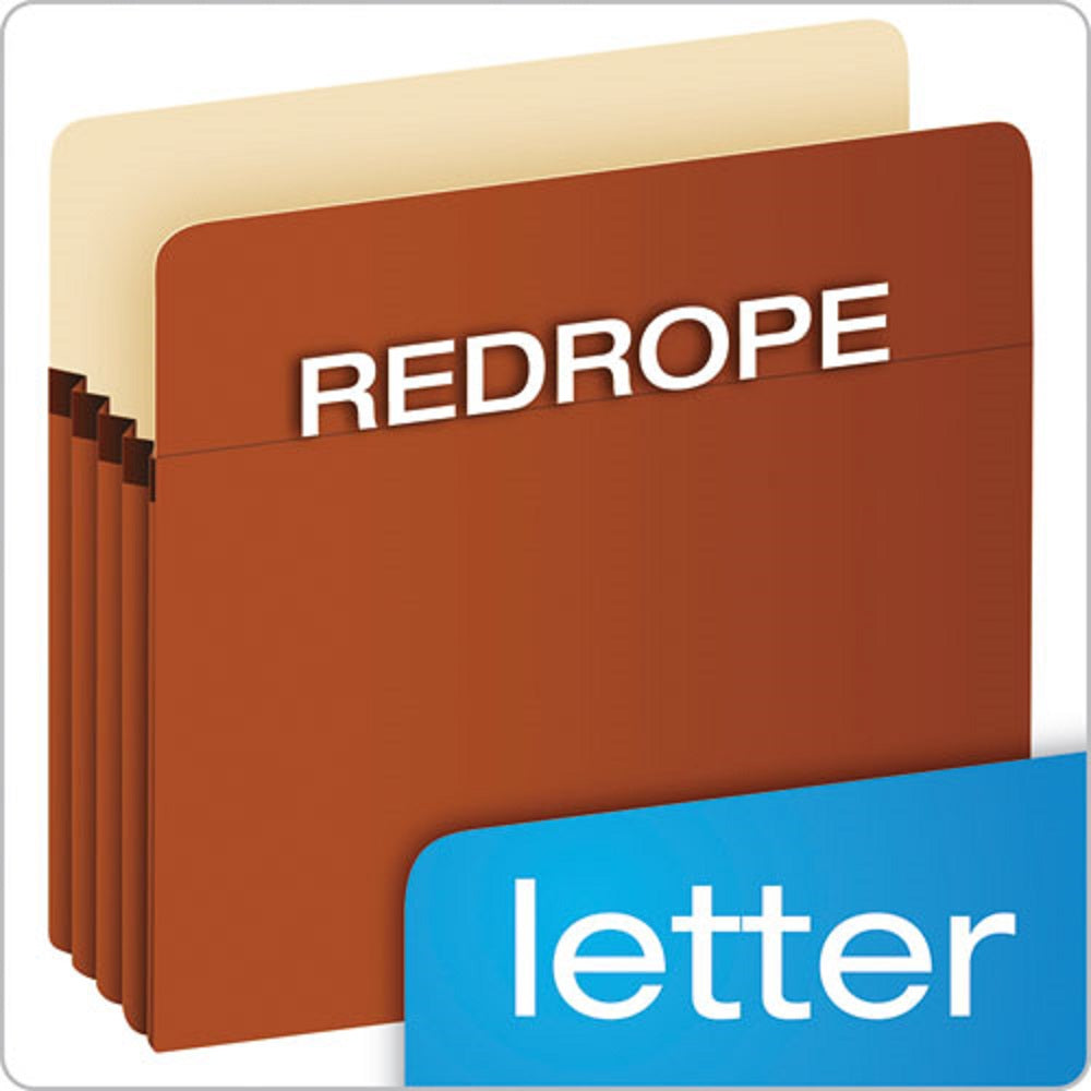 POCKET FILE, 3.5" EXPANSION, LETTER SIZE - RED FIBER