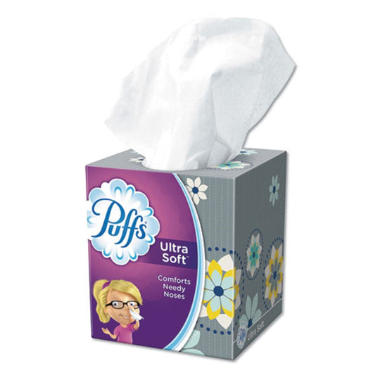 PUFFS ULTRA SOFT FACIAL TISSUE- 2 PLY - WHITE - 56 SHEETS/BOX - 24 BOXES/PACK