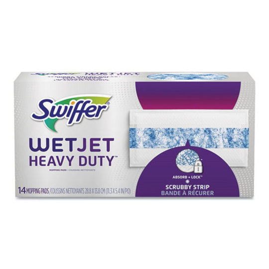 WETJET SYSTEM REFILL CLOTHS - HEAVY DUTY - WHITE = 14 CLOTHS/BOX, 4 BOXES/CARTON