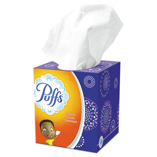 PUFFS FACIAL TISSUE, 2 PLY - WHITE - 64 SHEETS/BOX