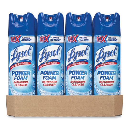 LYSOL POWER FOAM BATHROOM CLEANER - 25 oz AEROSOL SPRAY - 12/CARTON