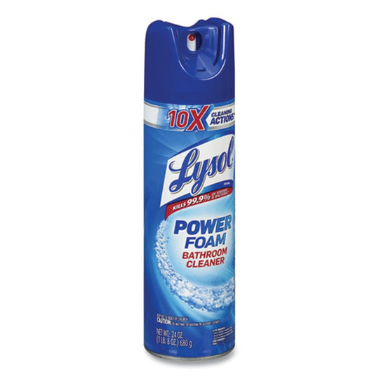 LYSOL POWER FOAM BATHROOM CLEANER - 25 oz AEROSOL SPRAY - 12/CARTON