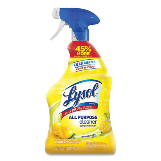 LYSOL READY-TO-USE ALL-URPOSE CLEANER - LEMON BREEZE - 32 oz SPRAY BOTTLE - 12/CARTON