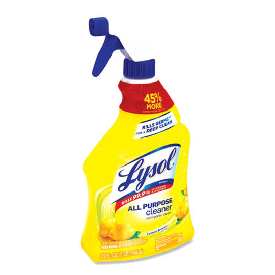 LYSOL READY-TO-USE ALL-URPOSE CLEANER - LEMON BREEZE - 32 oz SPRAY BOTTLE - 12/CARTON