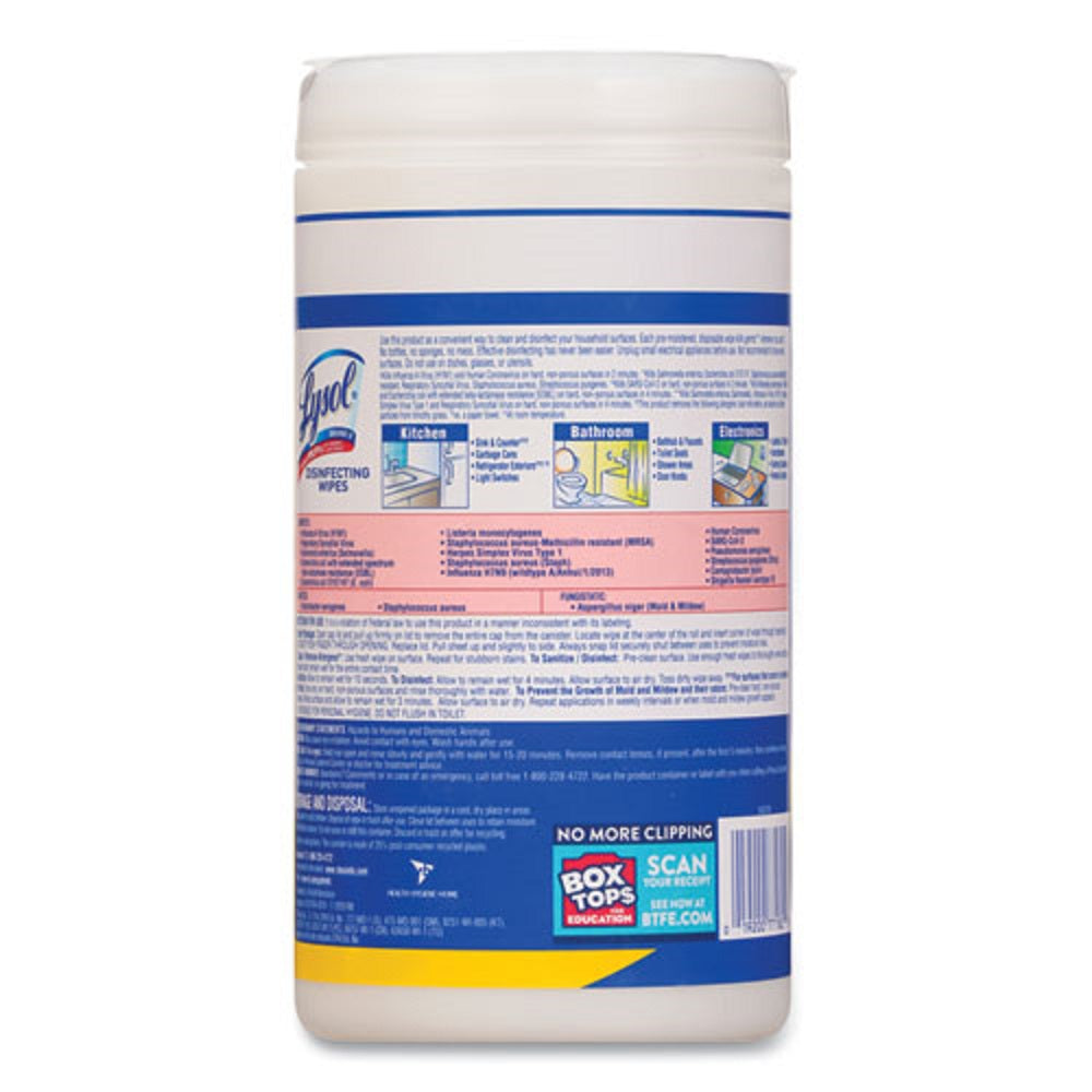 LYSOL DISINFECTANT WIPES - LEMON AND LIME BLOSSOM - 80 WIPES/CANISTER