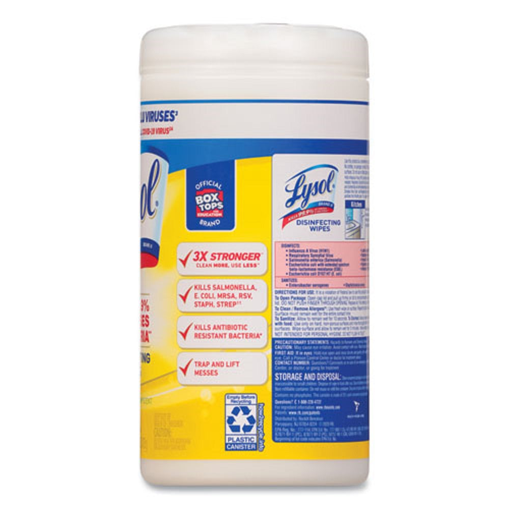 LYSOL DISINFECTANT WIPES - LEMON AND LIME BLOSSOM - 80 WIPES/CANISTER