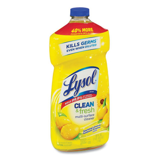 LYSOL CLEAN AND FRESH MULTI-SURFACE CLEANER - SPARKLING LEMON AND SUNFLOWER ESSENCE SCENT - 40 oz BOTTLE