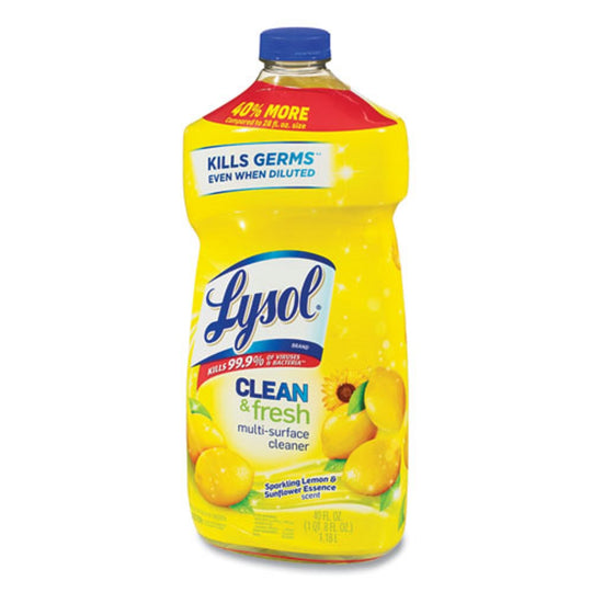 LYSOL CLEAN AND FRESH MULTI-SURFACE CLEANER - SPARKLING LEMON AND SUNFLOWER ESSENCE SCENT - 40 oz BOTTLE