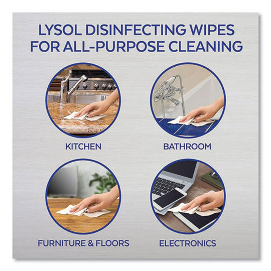 LYSOL DISINFECTING WIPES - LEMON AND LIME BLOSSOM - 80 WIPES/CANISTER - 2 CANISTERS/PACK