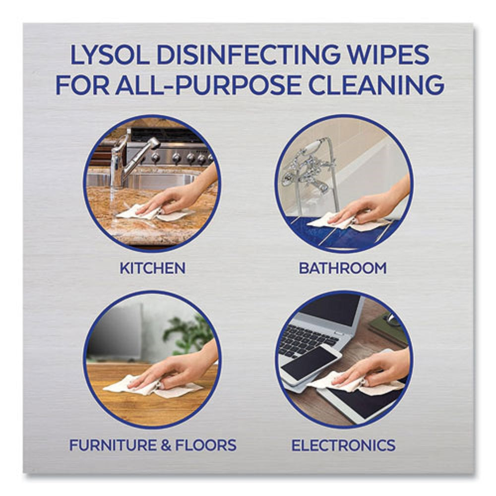 LYSOL DISINFECTING WIPES - LEMON AND LIME BLOSSOM - 80 WIPES/CANISTER - 2 CANISTERS/PACK  - 3 PACKS/CARTON